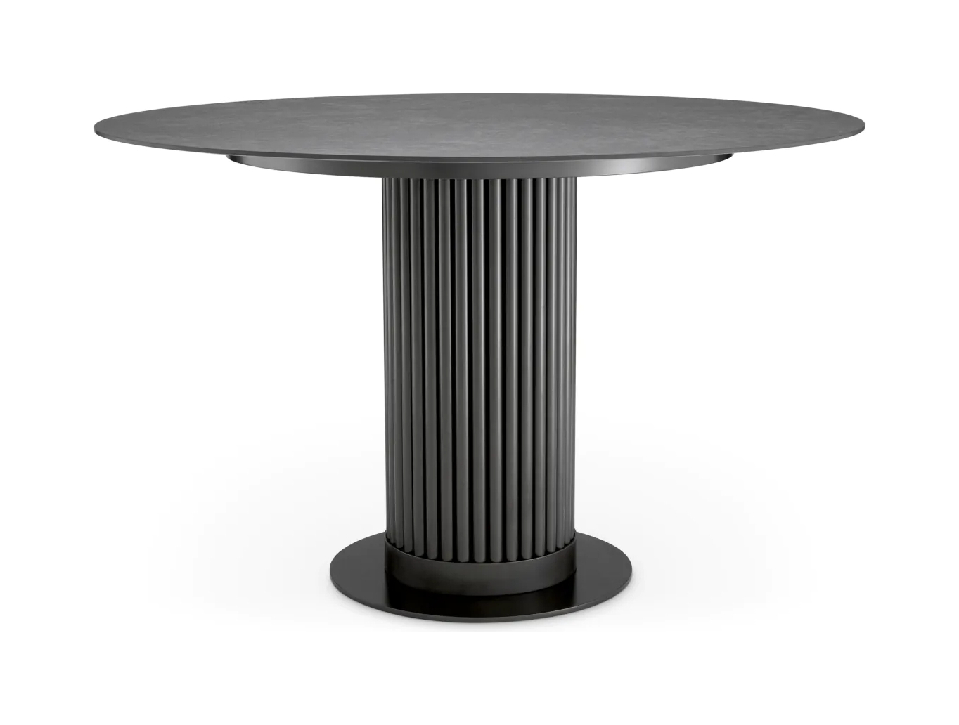 Обеденный стол VOLTERRA 76 см круглый, серая керамика, бронза Eichholtz 117743