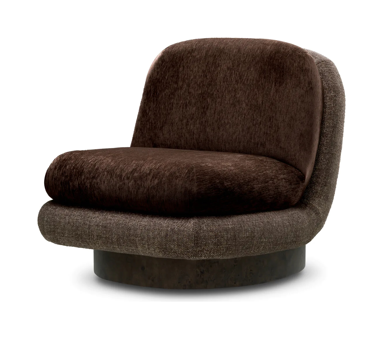 Вращающееся кресло GALIANO коричневое, деревянное основание