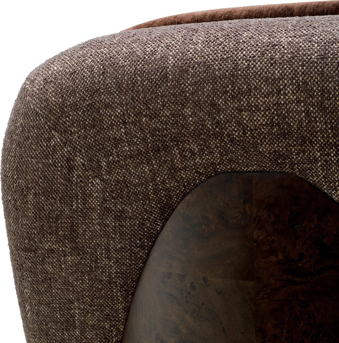 Вращающееся кресло GALIANO коричневое, деревянное основание Eichholtz 119301