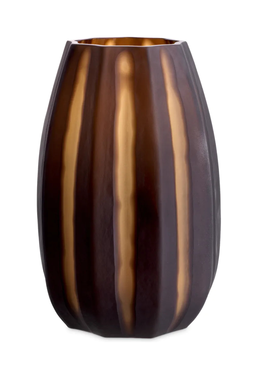 Ваза TIARA S 38.5 см, тёмно-коричневая, ручная работа