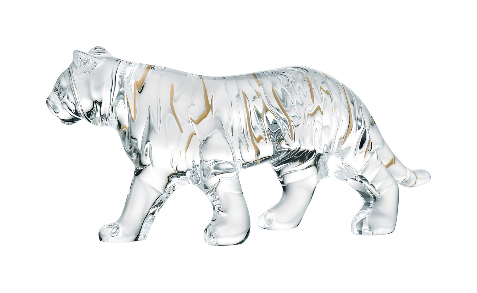 Статуэтка ZODIAQUE Тигр 8 см прозрачная с позолотой, хрусталь Baccarat 2814611