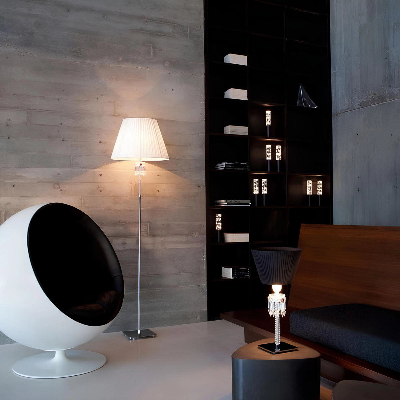 Настольная лампа TORCH чёрная, хрусталь, тафта – 2