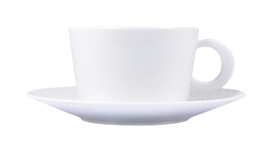 Чайная чашка с блюдцем Ecume 270 мл белая, фарфор
