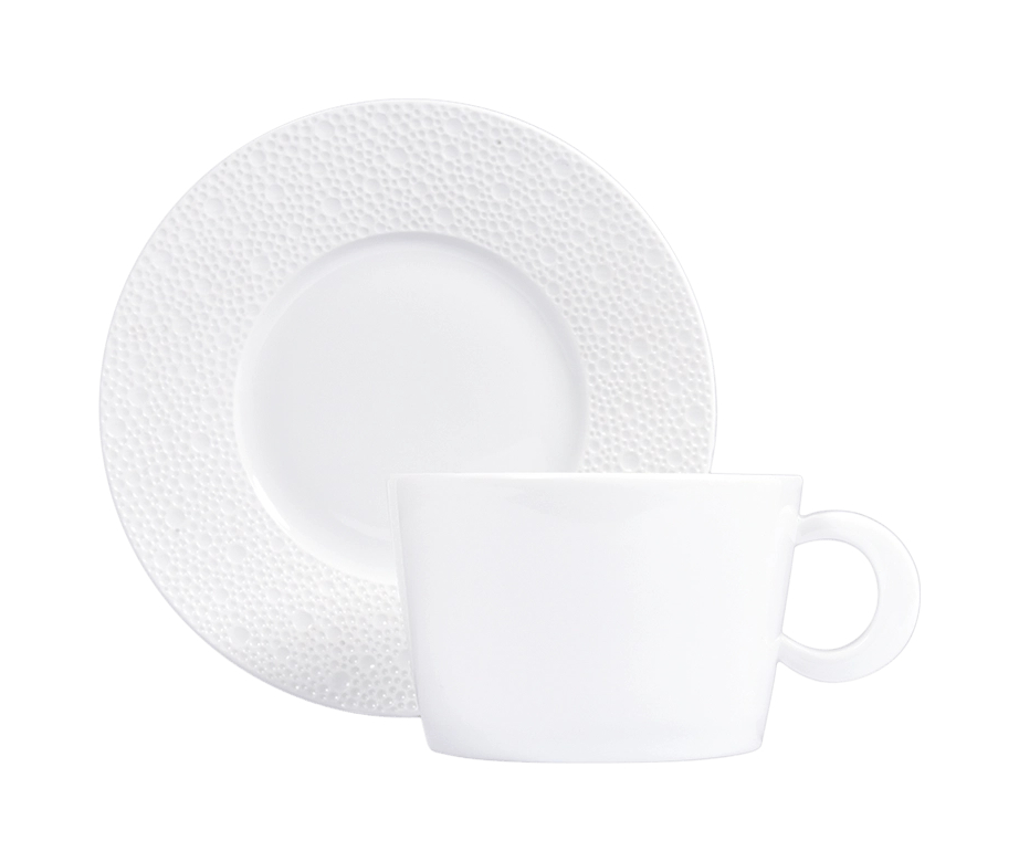 Чайная чашка с блюдцем Ecume 270 мл белая, фарфор – 2