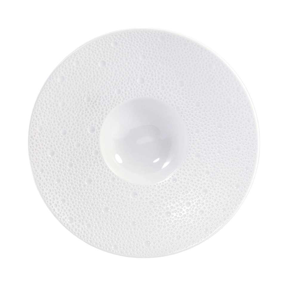 Тарелка обеденная Ecume 23 см белая, фарфор