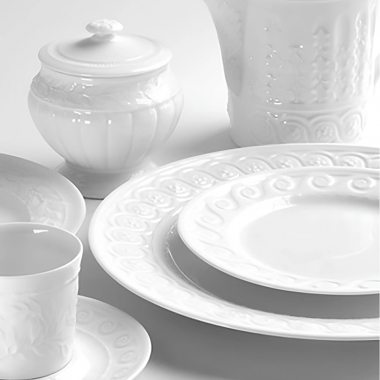 Тарелка для пасты Louvre 23 см белая, фарфор – 2