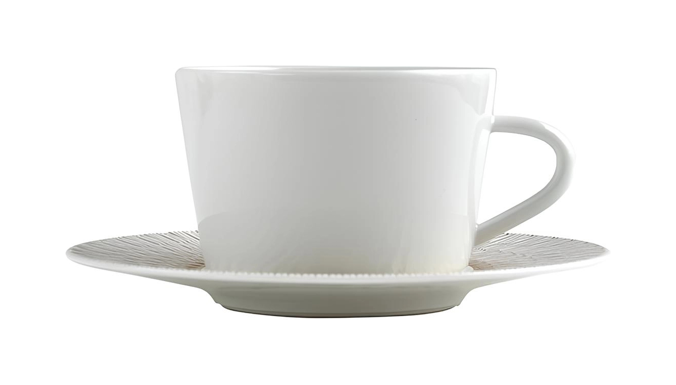 Чайная чашка с блюдцем Twist Again 150 мл белая, фарфор