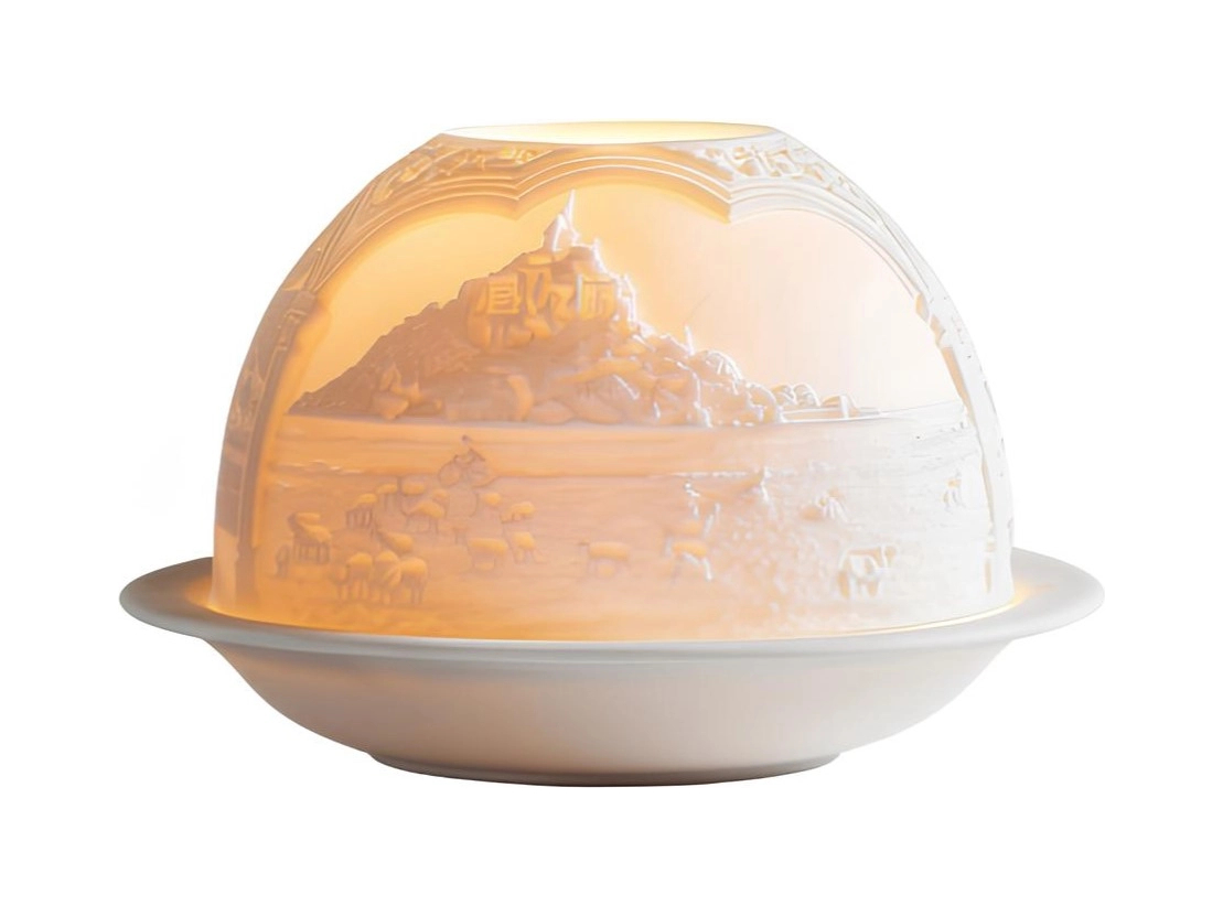 Подсвечник-литофан Mont Saint-Michel 13.3 см, фарфор