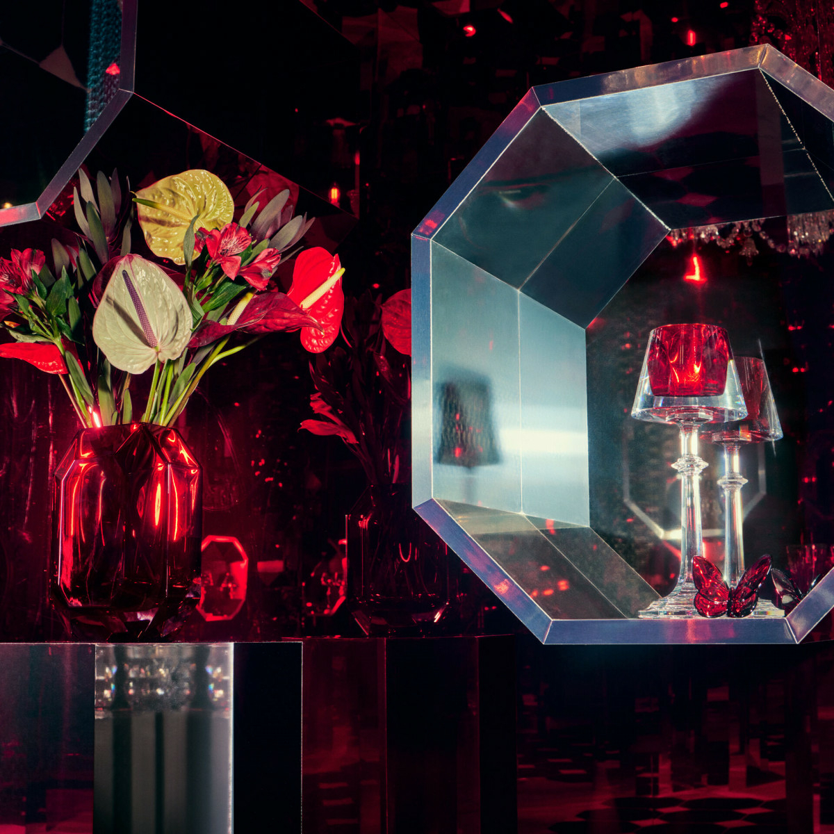 Подсвечник HARCOURT MY FIRE 32 см хрусталь красный Baccarat 2813720