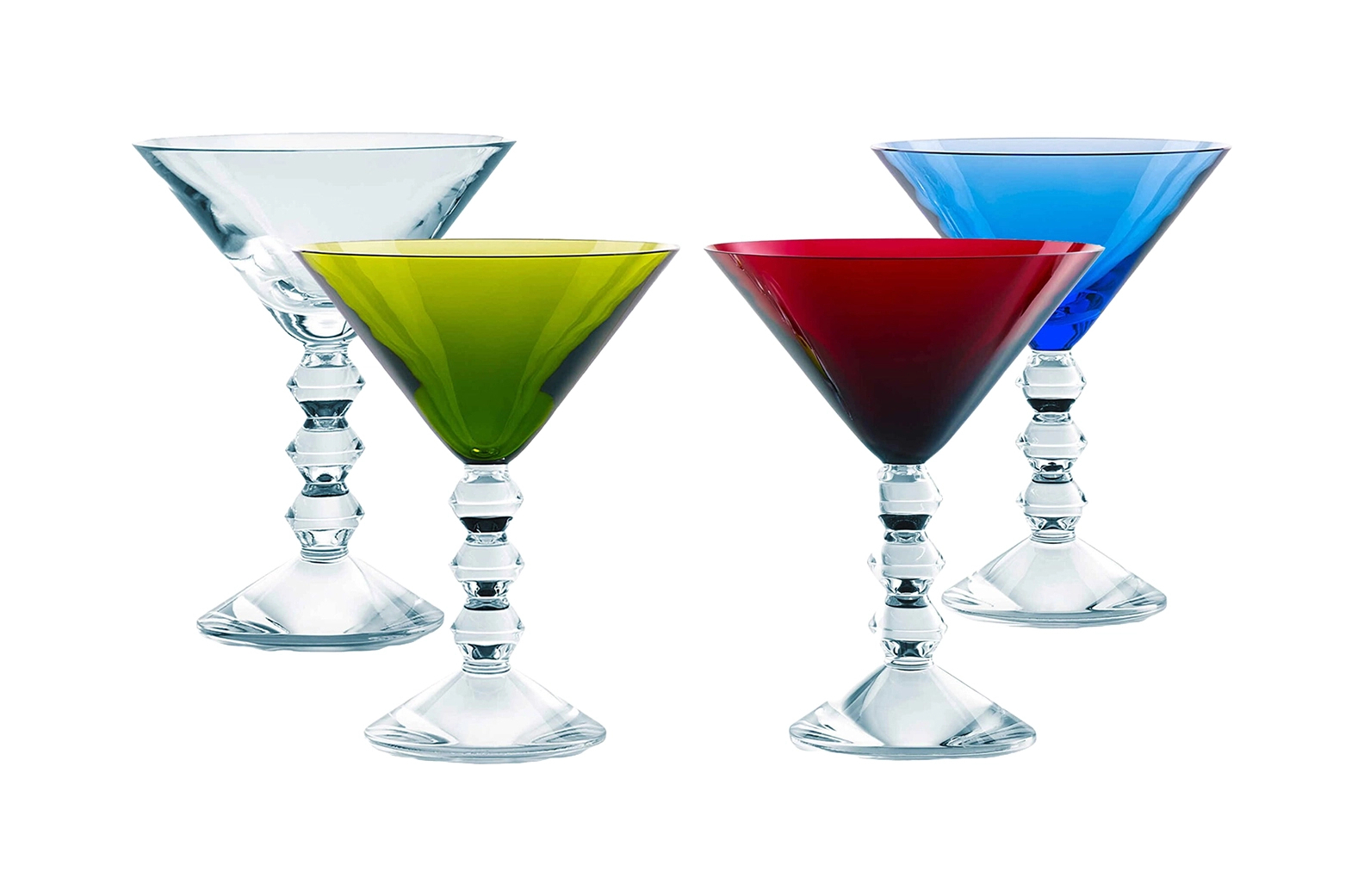 Набор из 4-х бокалов для мартини VEGA 200 мл хрусталь разноцветный