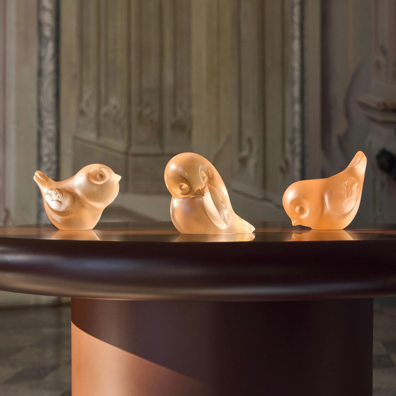 Статуэтка Piou-Piou с расправленными крыльями коралловая, хрусталь Lalique 10857700