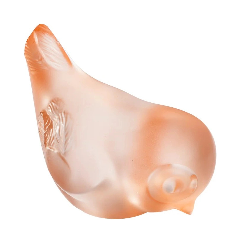 Статуэтка Piou-Piou с опущенной головой коралловая, хрусталь