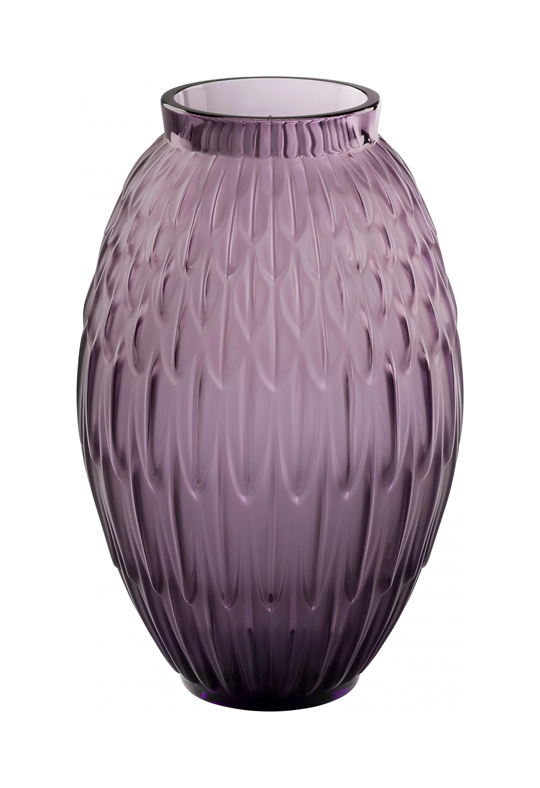 Ваза Plumes 26.5 см пурпурная, хрусталь