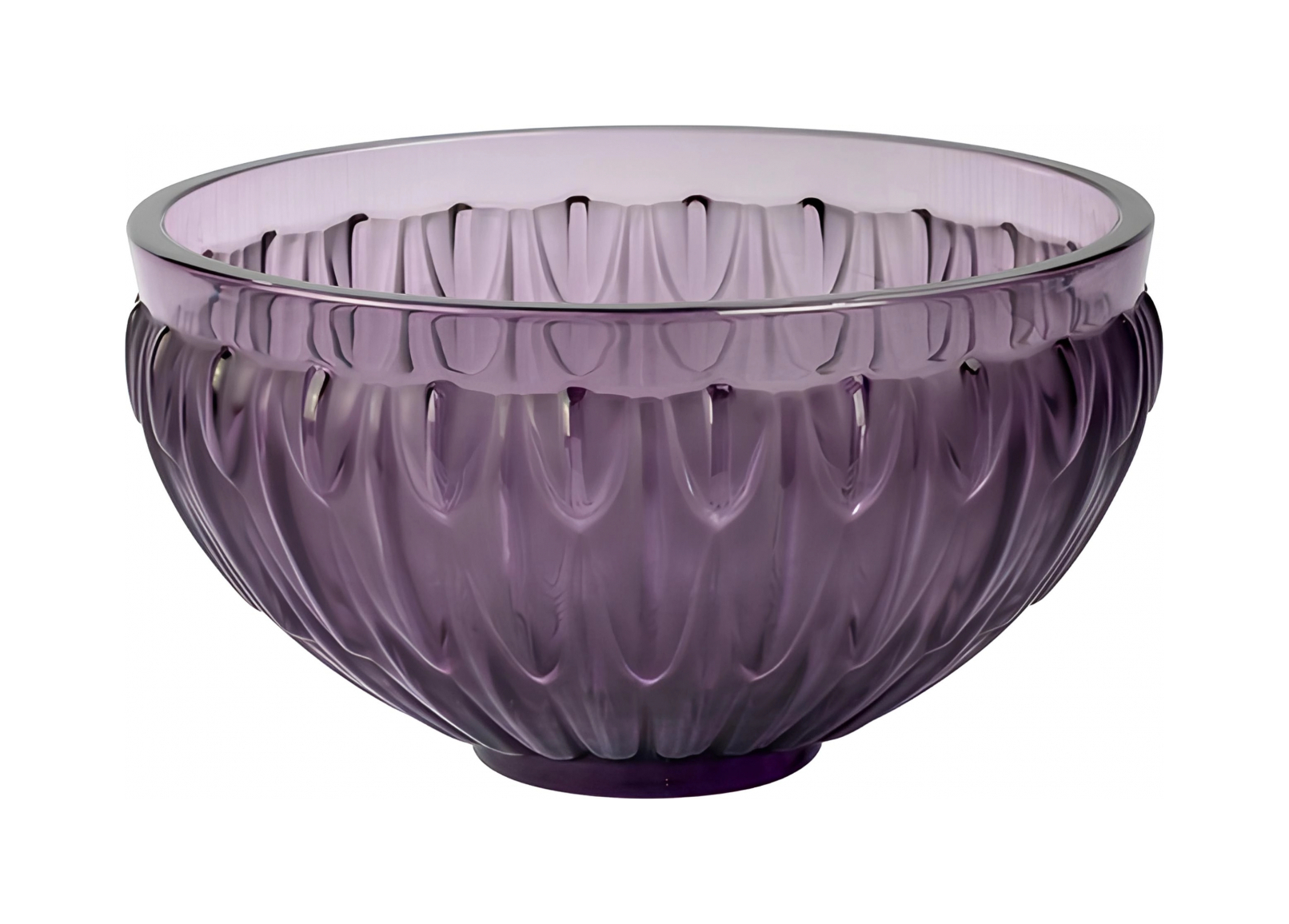 Ваза для фруктов Plumes 20 см пурпурная, хрусталь