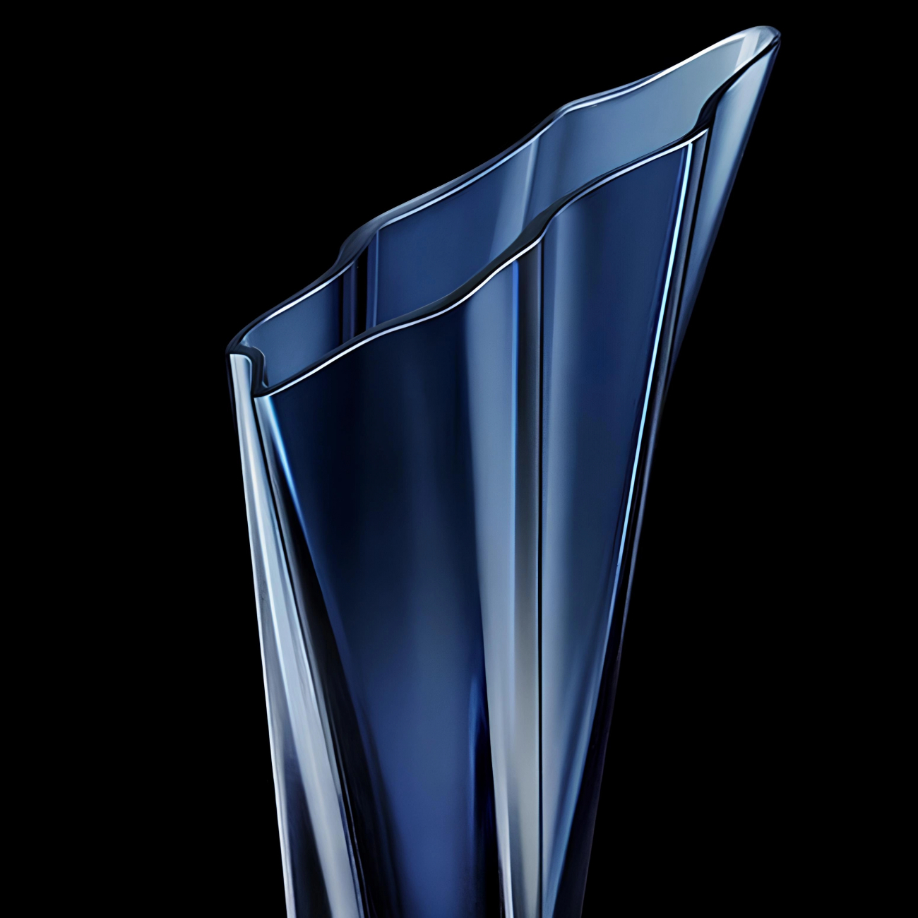 Ваза для цветов Tandrillah 39 см синяя, хрусталь – 2