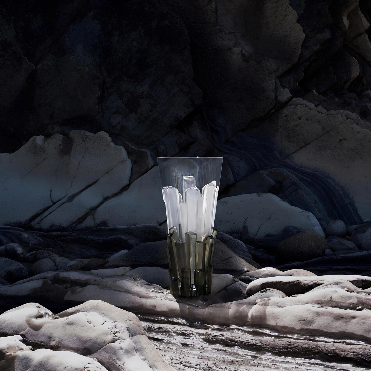 Ваза для цветов Bazalte 46 см серая, хрусталь – 2