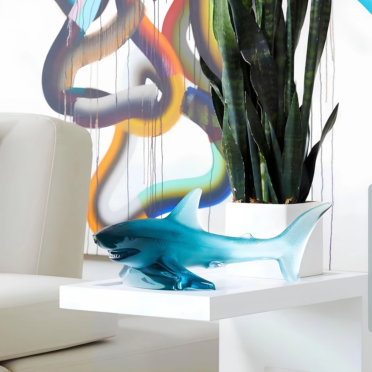 Статуэтка Shark тёмно-синяя, хрусталь Lalique 10673200