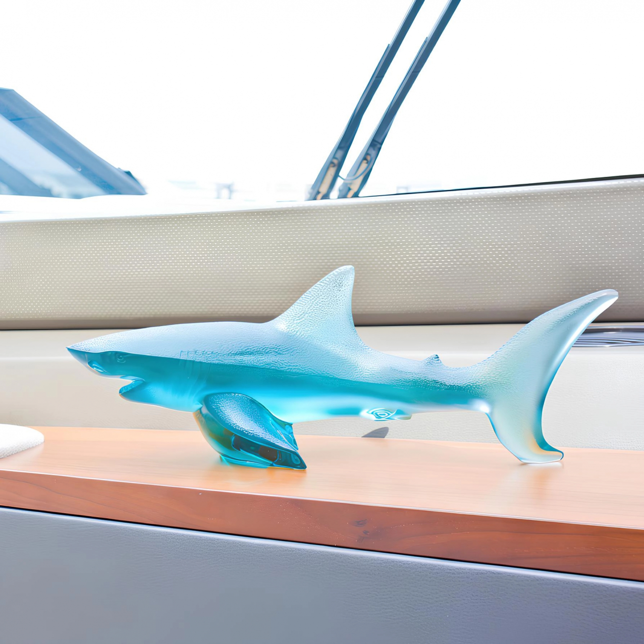 Статуэтка Shark тёмно-синяя, хрусталь Lalique 10673200