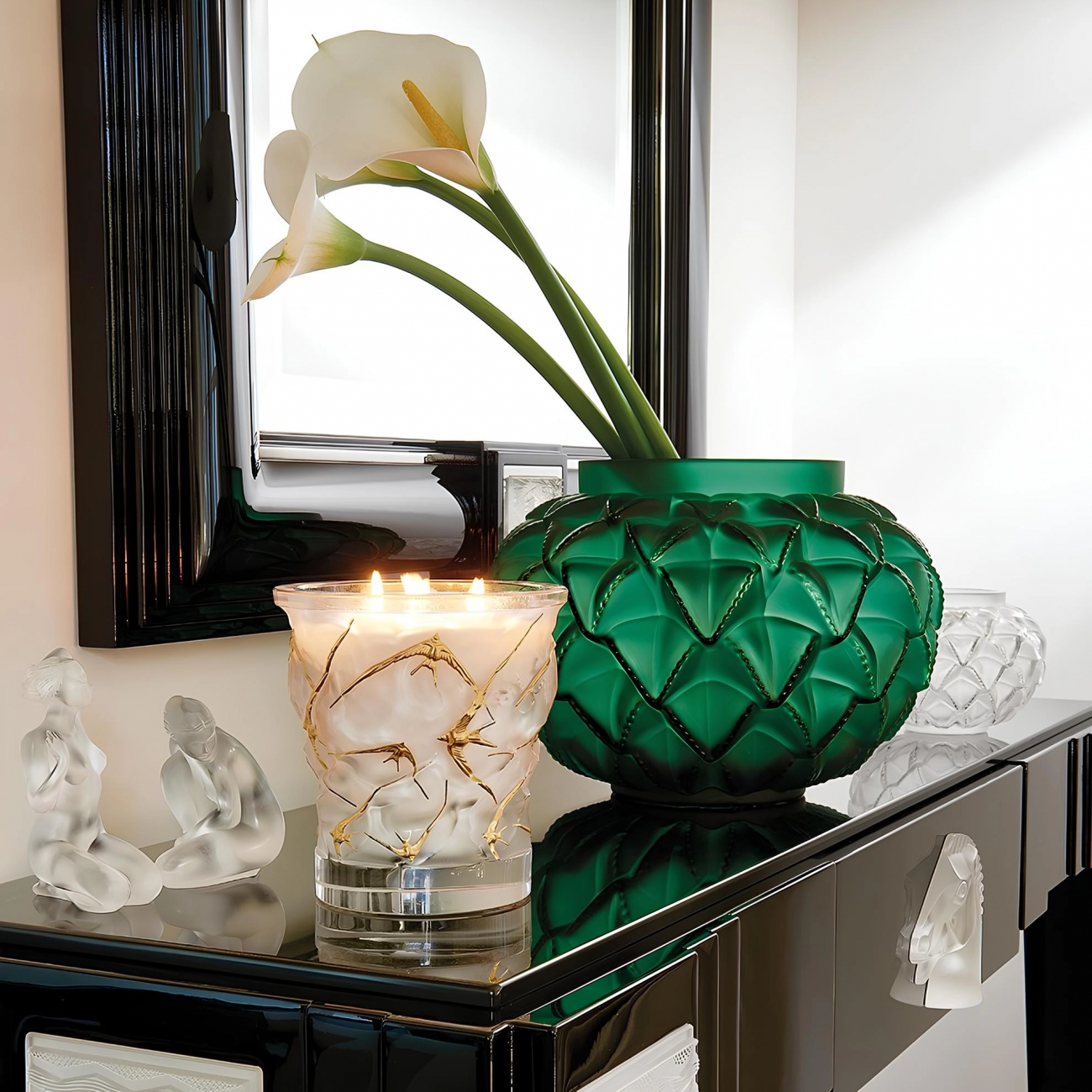 Cвеча Oceans Gold Edition 16 см золотая эмаль, хрусталь Lalique B14200