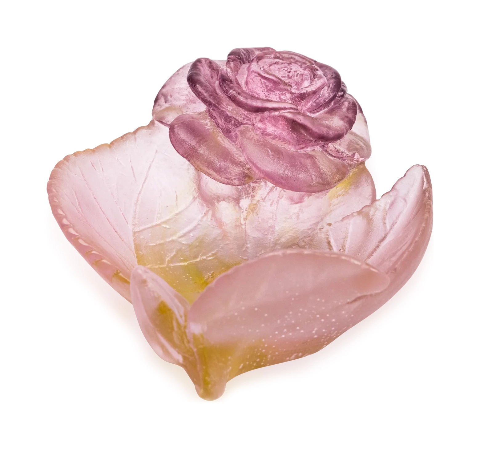 Мелочница ROSES 9.5 см хрусталь розово-желтая