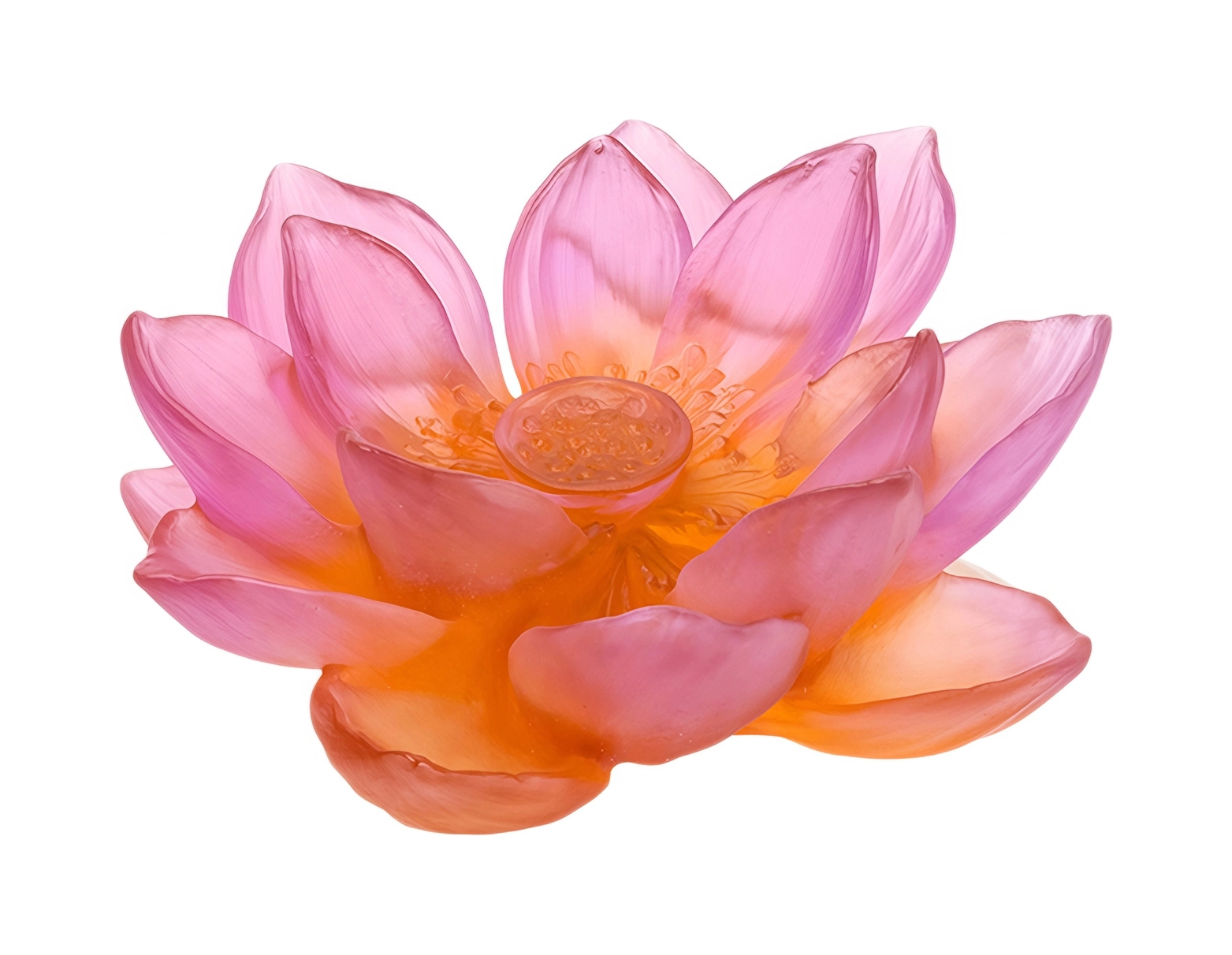 Декоративный цветок Daum JARDIN DE LOTUS 20 см хрусталь розово-янтарный