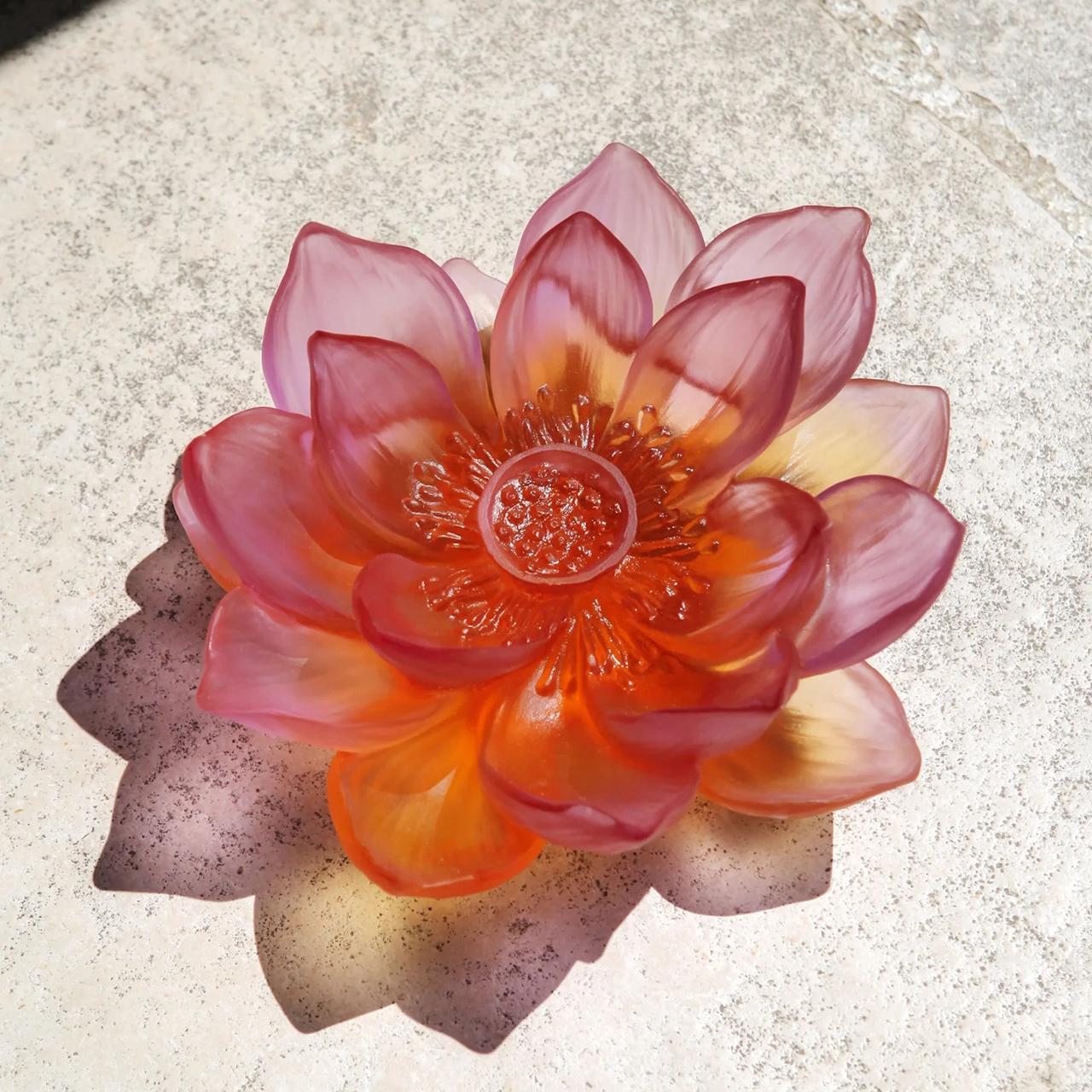 Декоративный цветок JARDIN DE LOTUS 20 см хрусталь розово-янтарный – 2