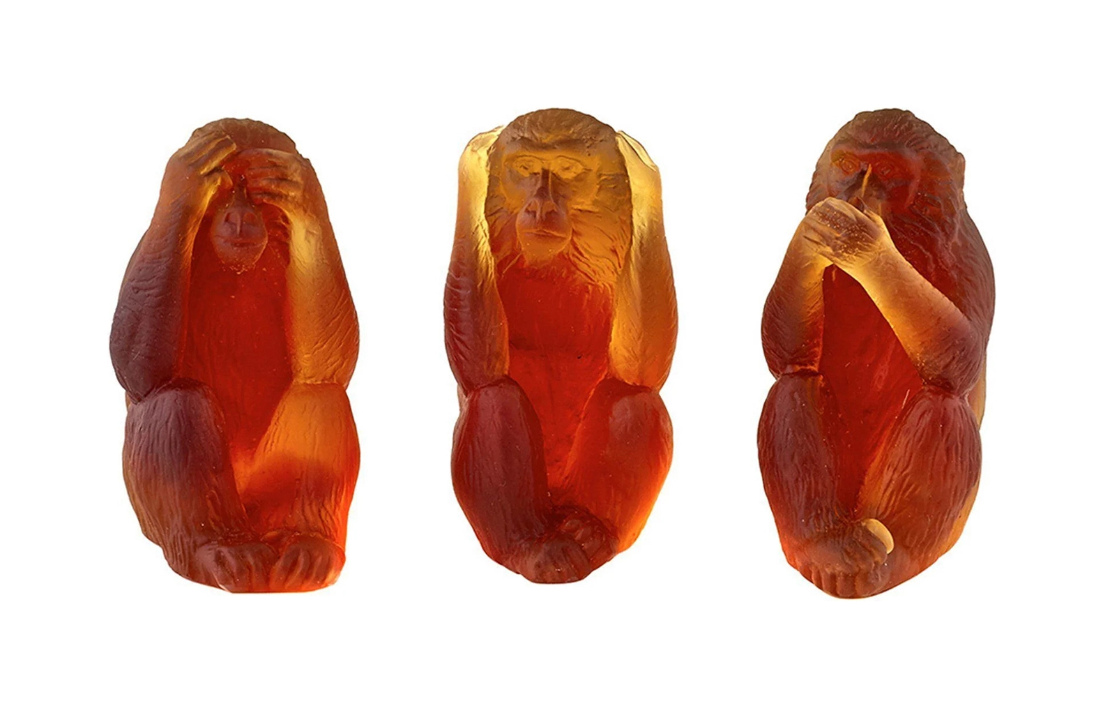Набор скульптур THE THREE WISE MONKEYS Обезьяны 7.5 см хрусталь Daum 05431/C