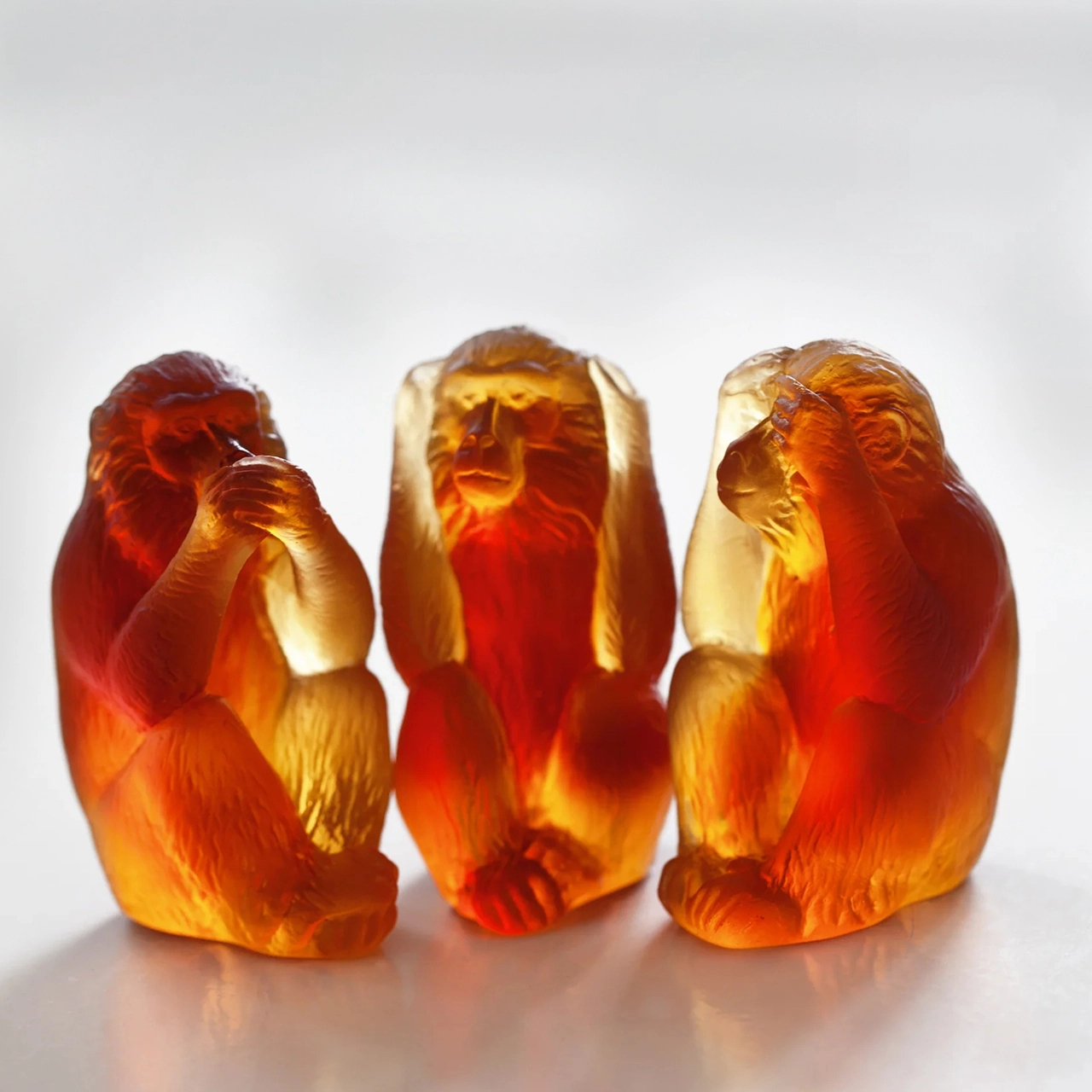 Набор скульптур THE THREE WISE MONKEYS Обезьяны 7.5 см хрусталь Daum 05431/C