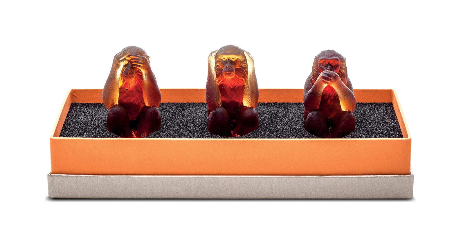 Набор скульптур THE THREE WISE MONKEYS Обезьяны 7.5 см хрусталь Daum 05431/C