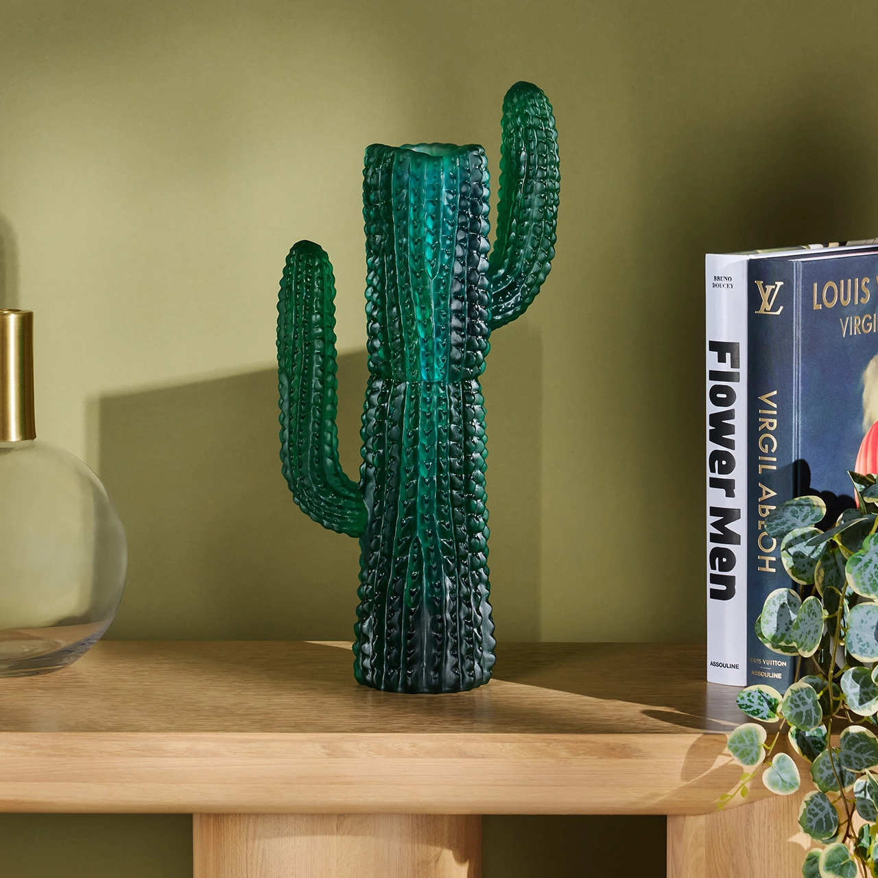 Ваза для цветов JARDIN DE CACTUS 46 см хрусталь зеленая – 2