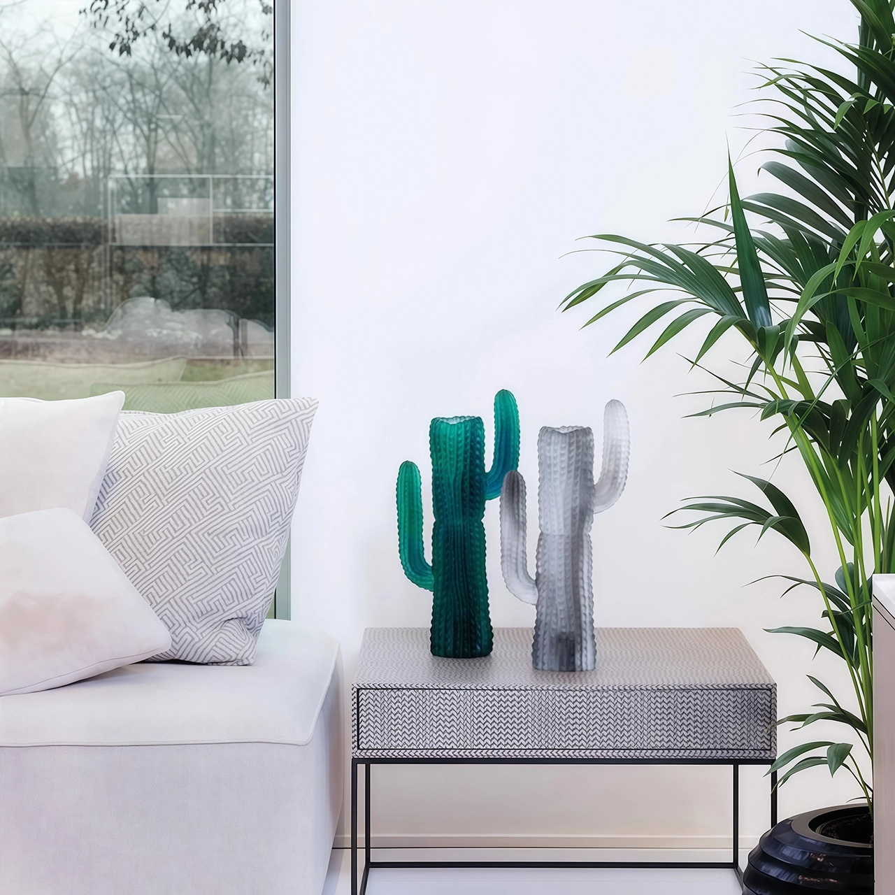 Ваза для цветов JARDIN DE CACTUS 46 см хрусталь зеленая Daum 05679