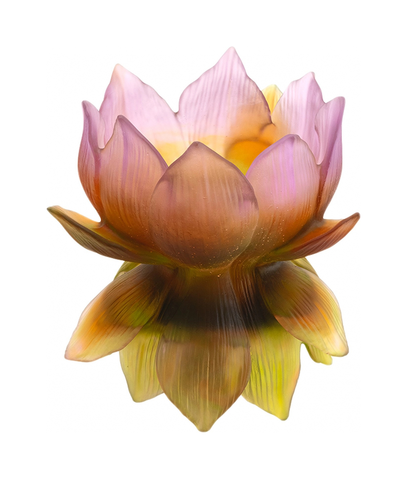 Ваза для цветов JARDIN DE LOTUS 26 см хрусталь оранжево-розовая Daum 05866