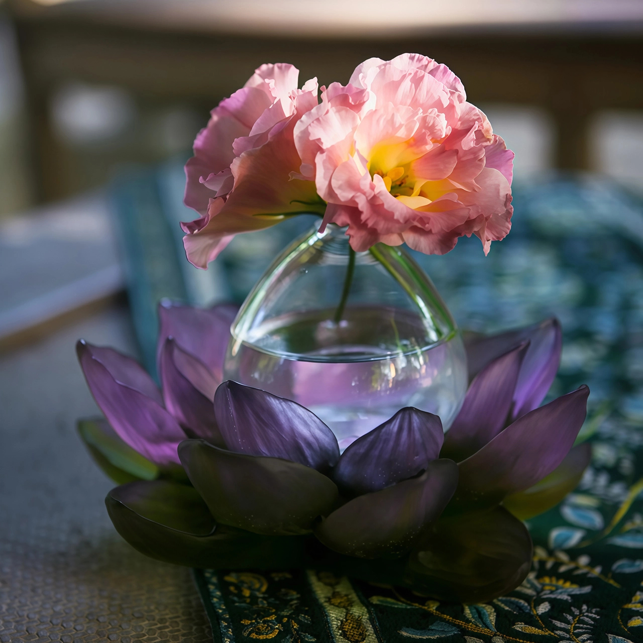 Ваза для цветов JARDIN DE LOTUS 9 см хрусталь зелено-фиолетовая – 2
