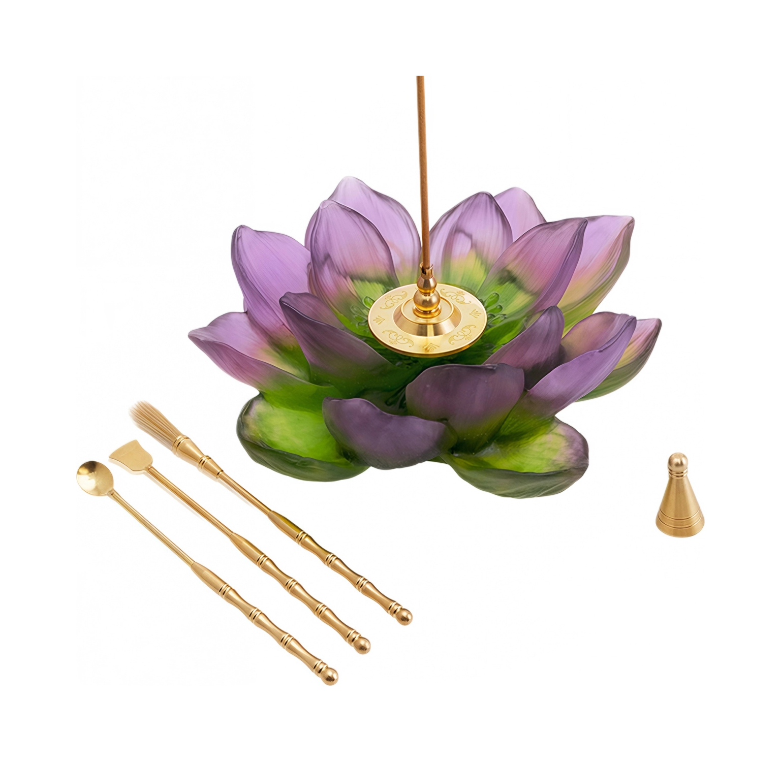Подставка для благовоний JARDIN DE LOTUS 20 см хрусталь фиолетово-зеленая