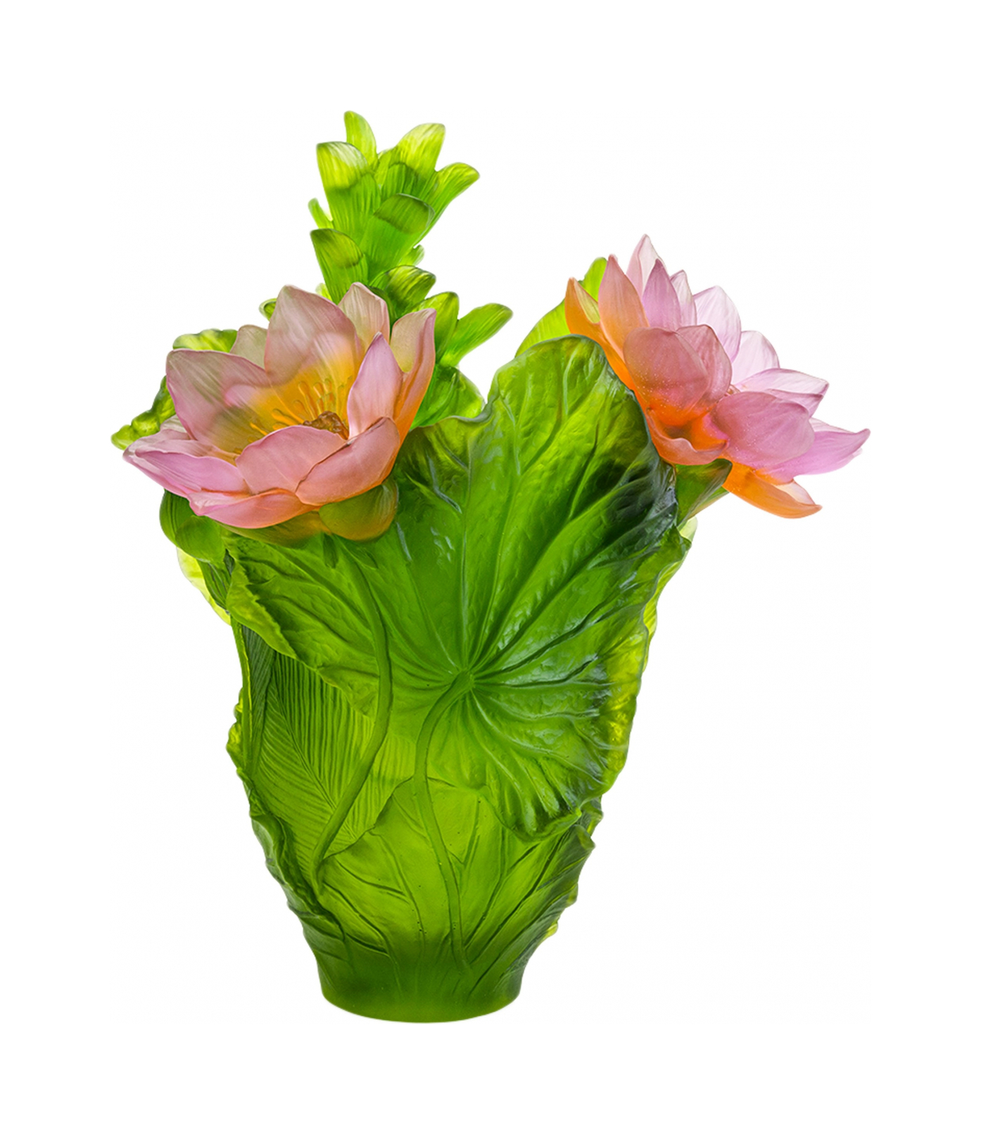 Ваза для цветов Daum JARDIN DE LOTUS MAGNUM 55 см хрусталь зеленая