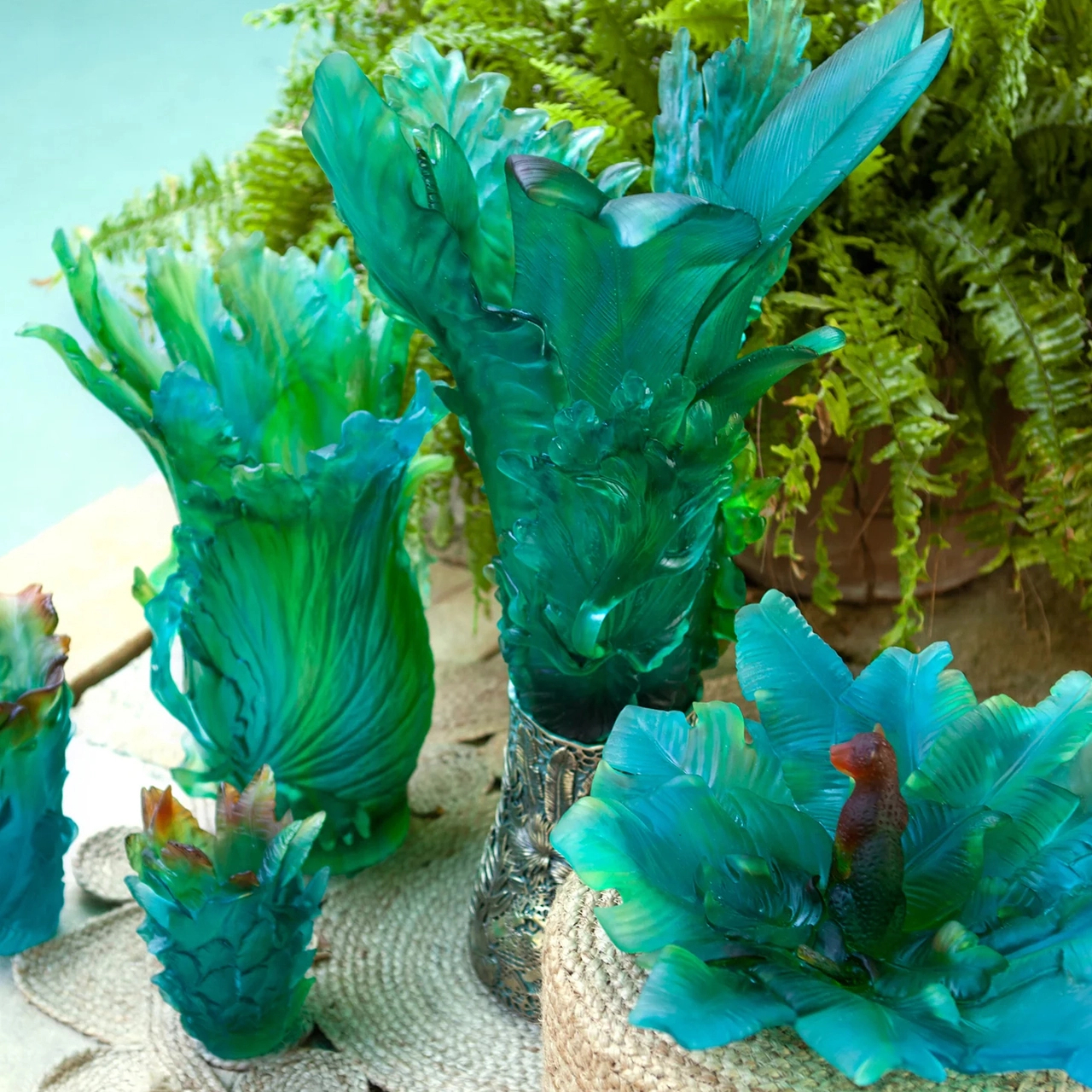 Блюдо сервировочное VOYAGE TROPICAL 53 см хрусталь зеленое Daum 05769