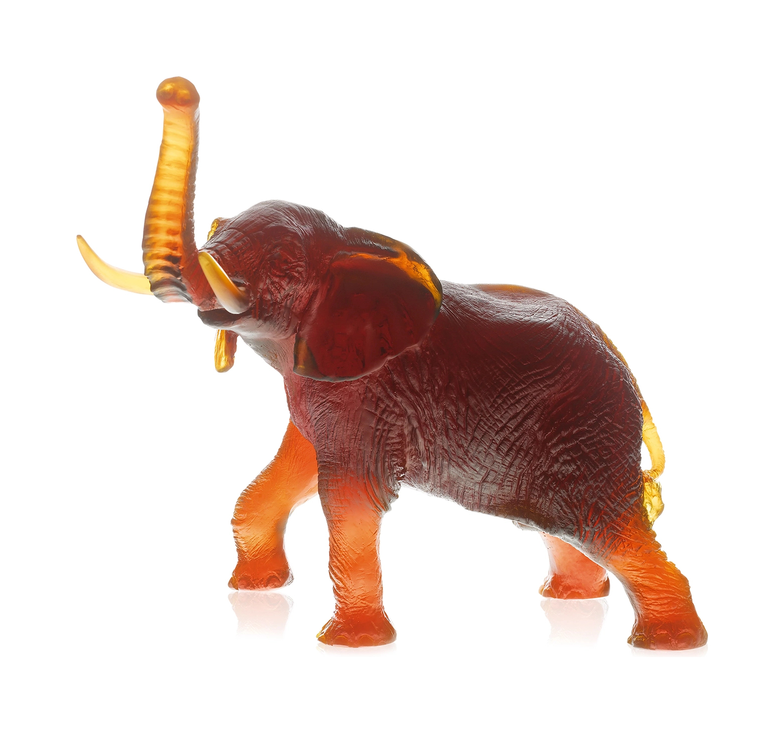 Скульптура ELEPHANT Слон 33 см хрусталь янтарный