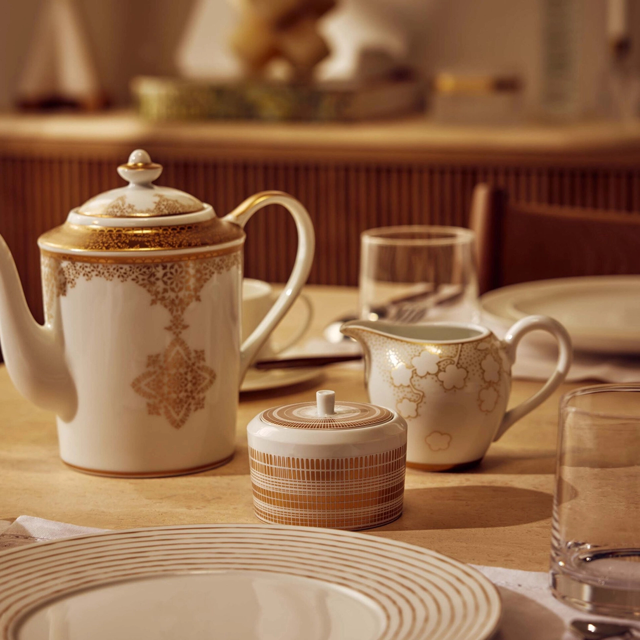 Сахарница CANISSE 200 мл фарфор бело-золотая Bernardaud 1732/2097