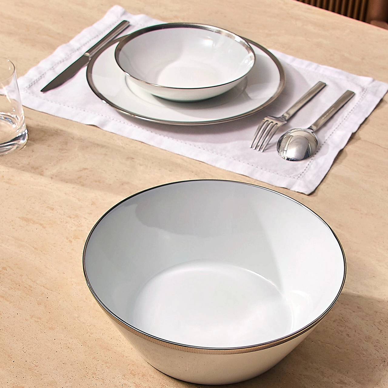 Тарелка суповая MAILLE PLATINE 19 см фарфор платина Bernardaud 2620/26