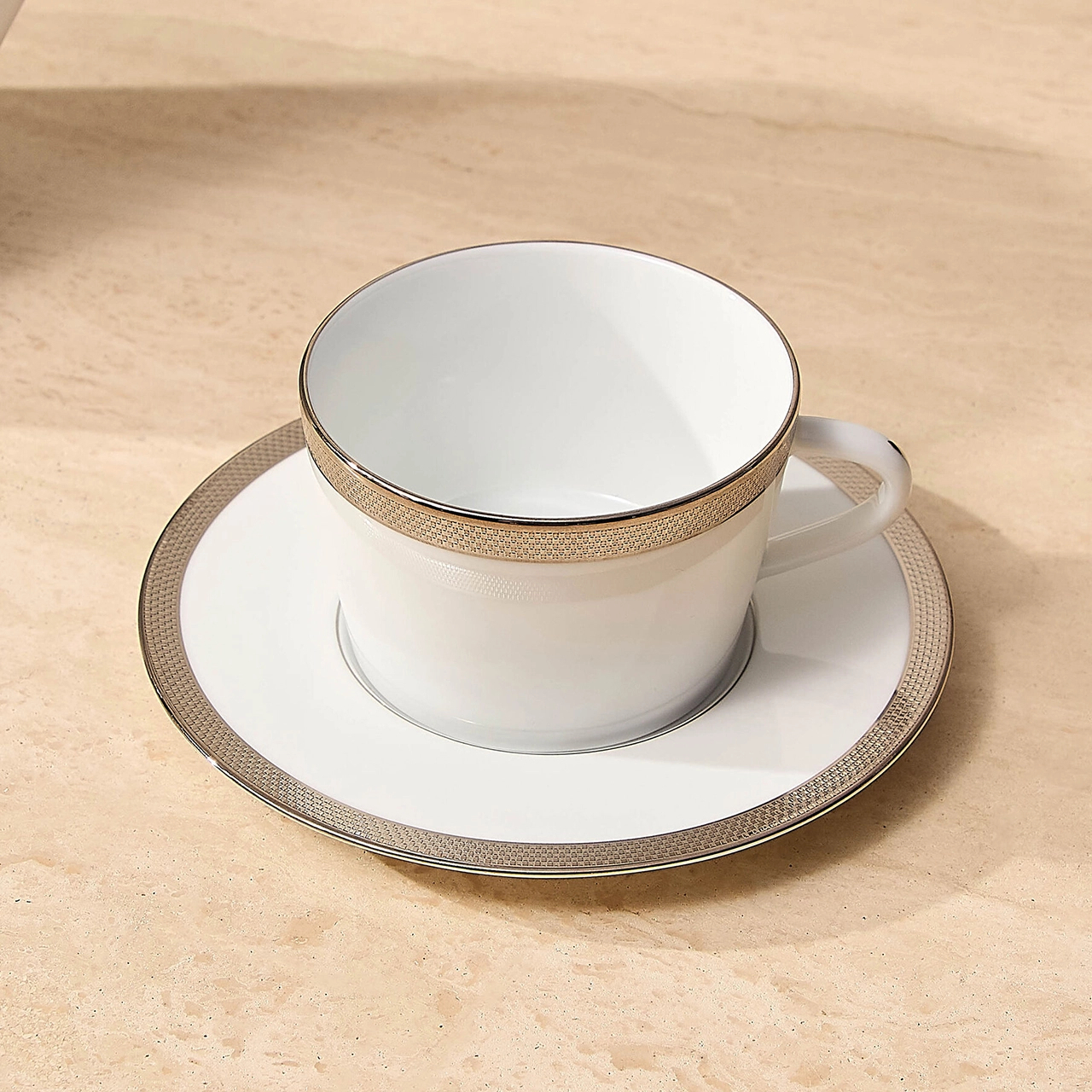 Чайная чашка с блюдцем MAILLE PLATINE 130 мл фарфор платина Bernardaud 2620/89