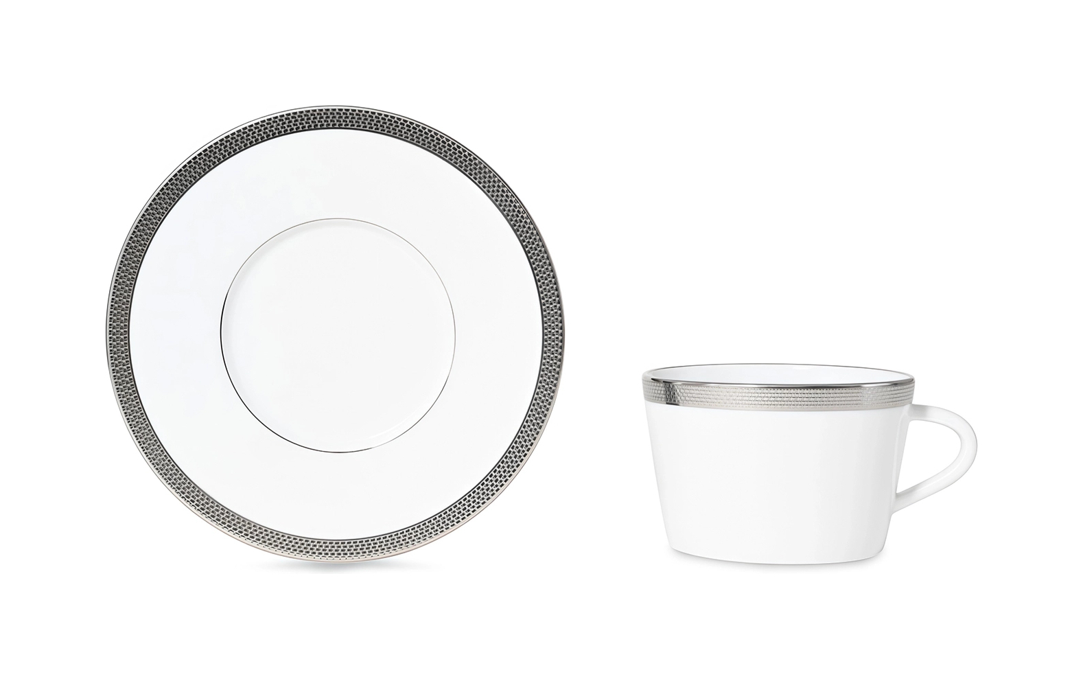 Чайная чашка с блюдцем MAILLE PLATINE 130 мл фарфор платина Bernardaud 2620/89