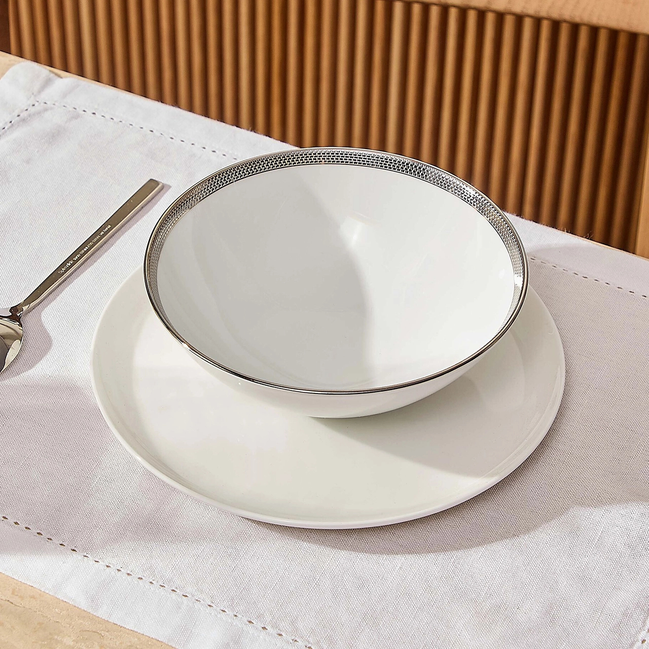 Тарелка для хлопьев MAILLE PLATINE 16.5 см фарфор платина Bernardaud 2620/24675