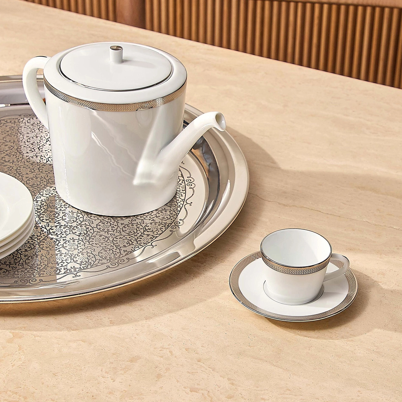 Кофейник MAILLE PLATINE 1 л фарфор платина Bernardaud 2620/4200