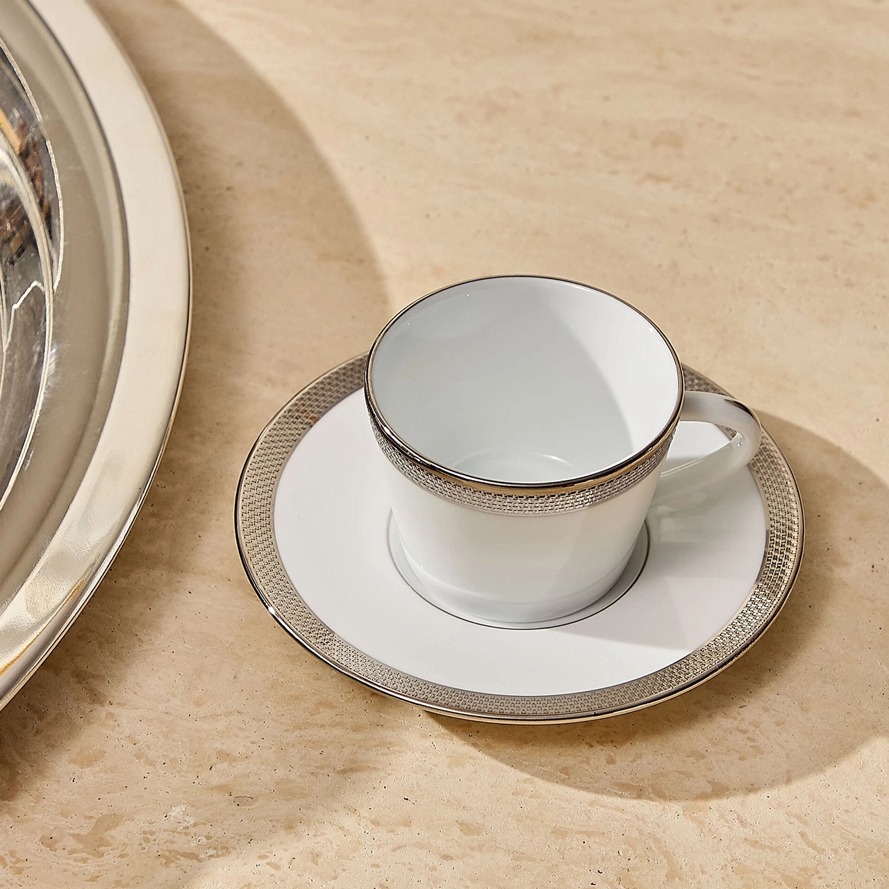 Чашка кофейная с блюдцем MAILLE PLATINE 60 мл фарфор платина – 2