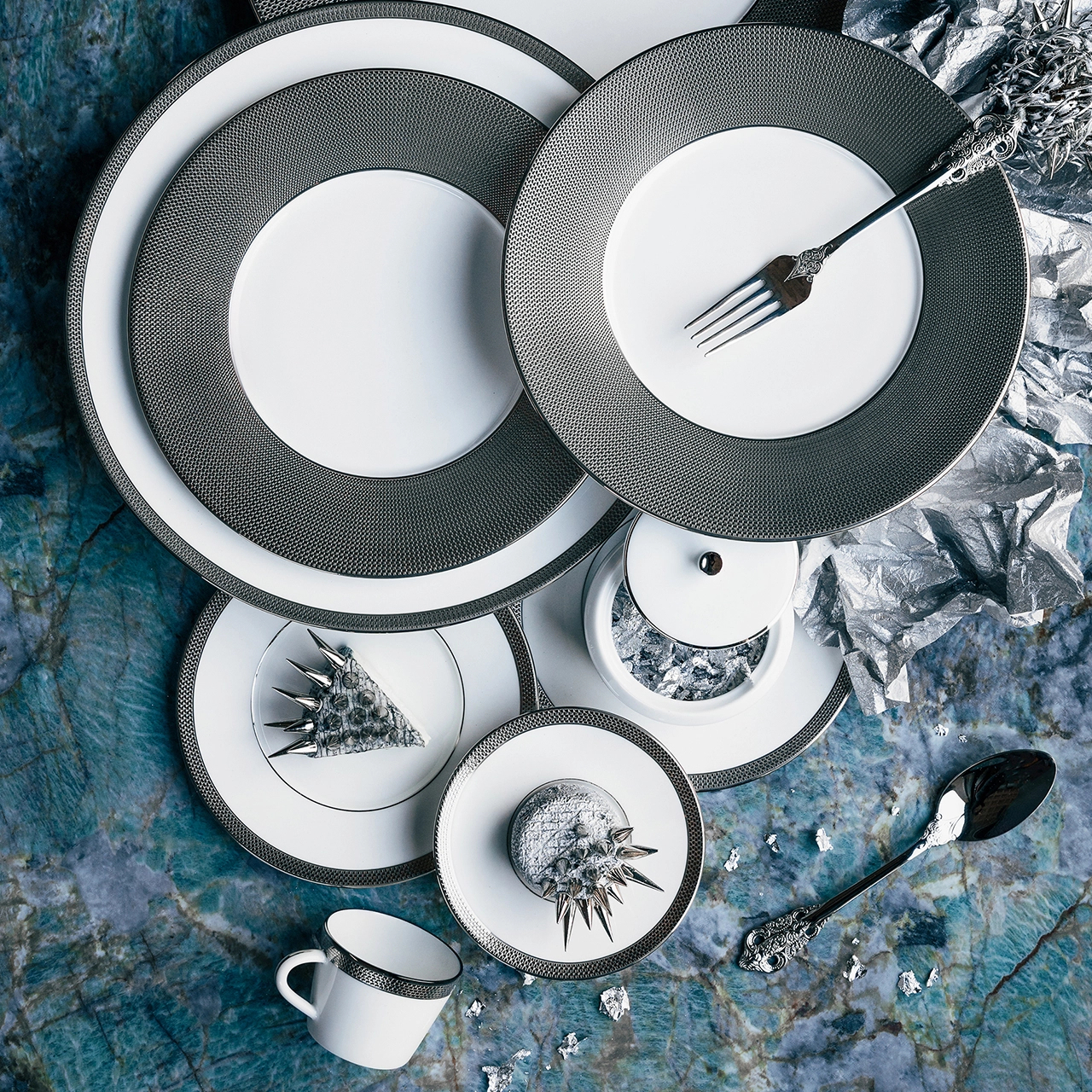 Чашка кофейная с блюдцем MAILLE PLATINE 60 мл фарфор платина Bernardaud 2620/79