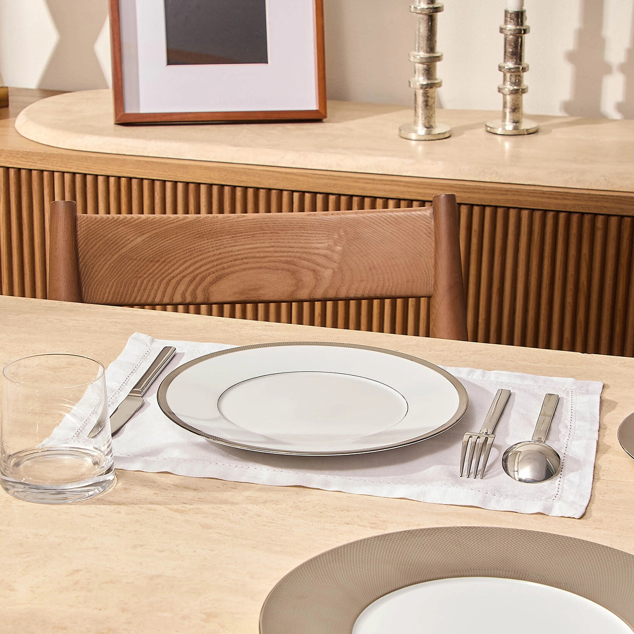 Тарелка обеденная MAILLE PLATINE 27 см фарфор платина – 2