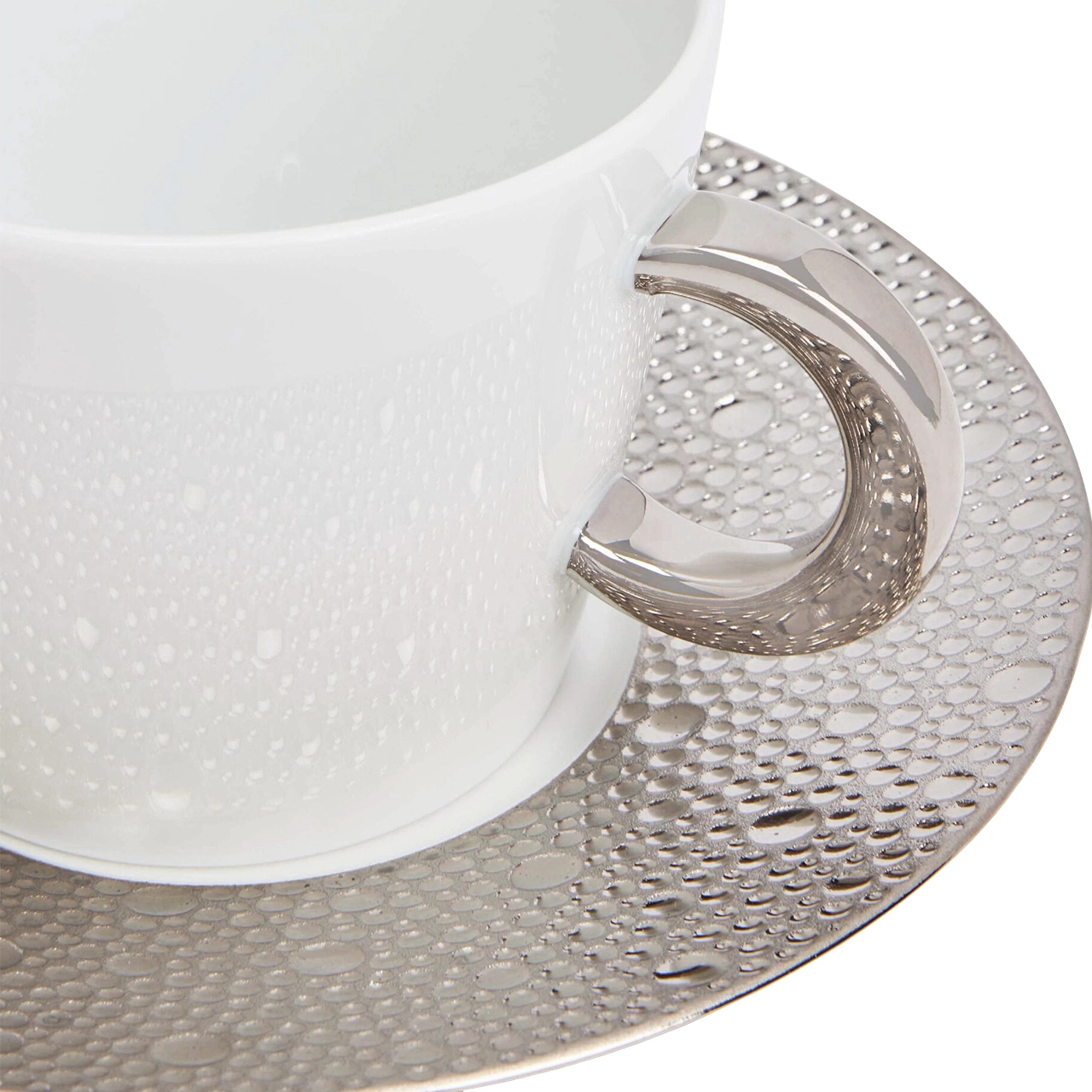 Чайная чашка с блюдцем ECUME PLATINE 170 мл фарфор платина Bernardaud 0738/20454