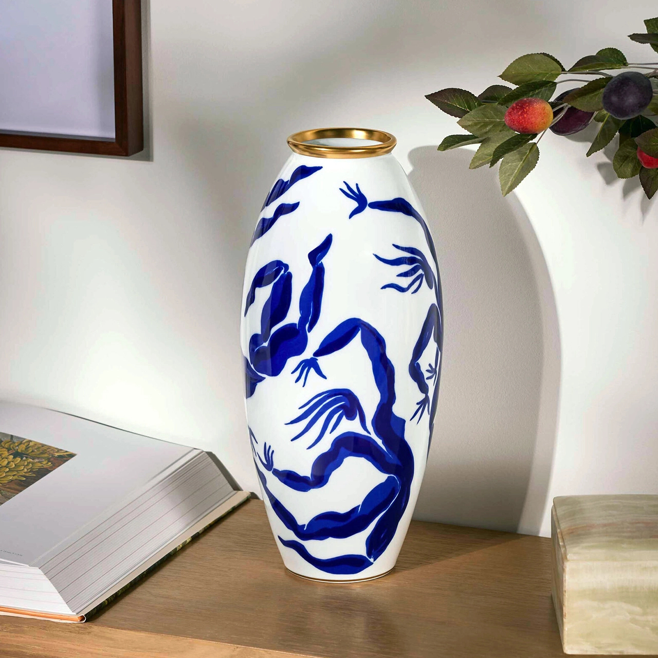 Ваза для цветов BACCHANALE 38 см фарфор синяя Bernardaud 2151/1289