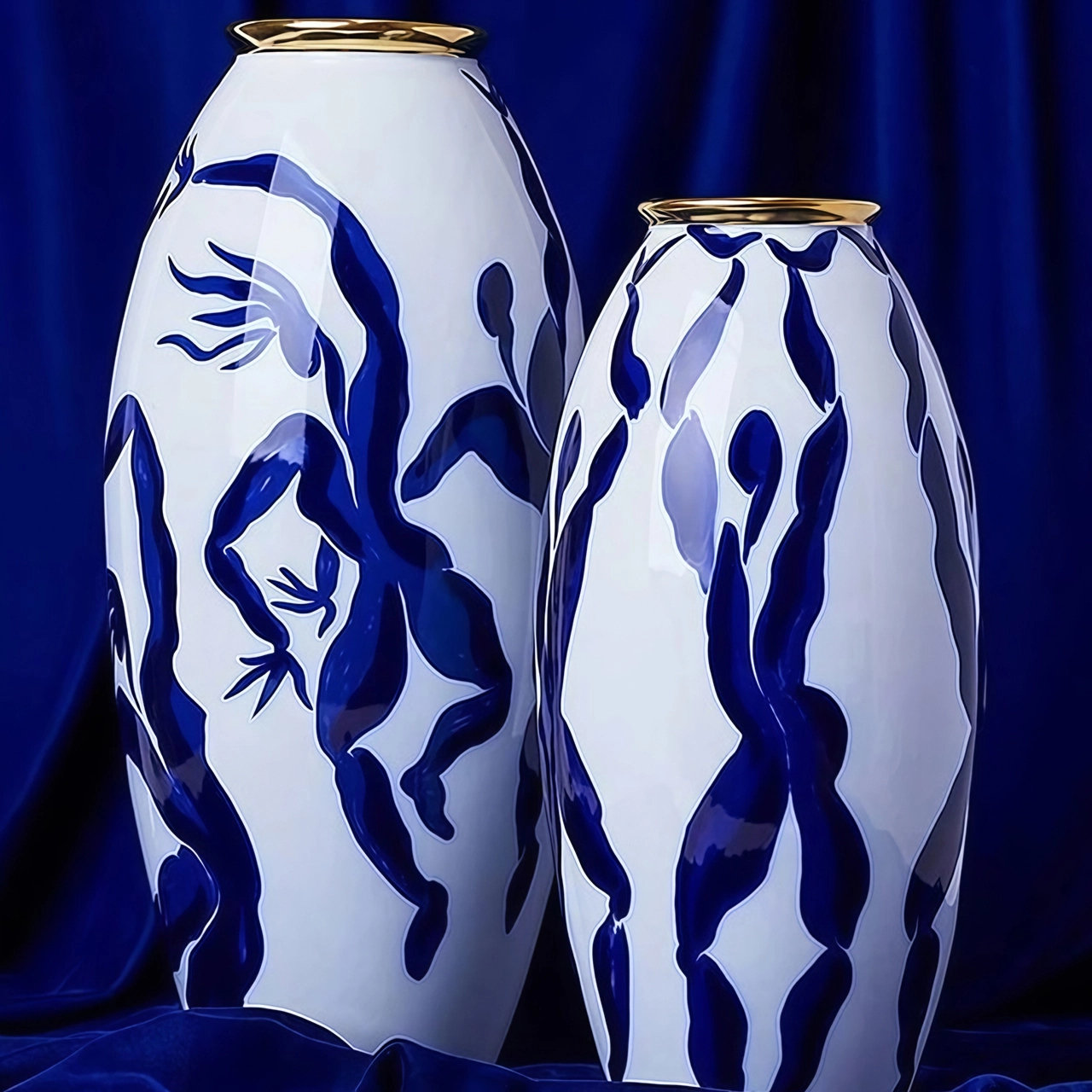 Ваза для цветов BACCHANALE 38 см фарфор синяя Bernardaud 2151/1289