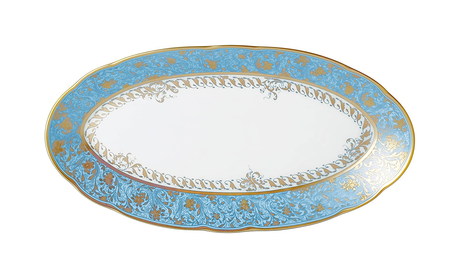 Блюдо овальное EDEN TURQUOISE 23 см фарфор голубое